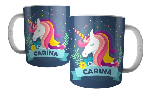 Caneca Unicornio Personalizada Com Nome Presente Aniversário