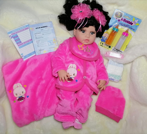 Bebe Tipo Reborn 50cm Con Cabello En Kit