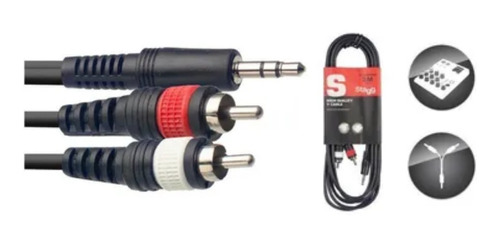 Cabo Stagg 3m Y Cable Mini Jack + Rca Syc3 Mps2cm