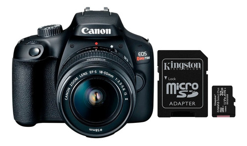 Imagen 1 de 7 de Camara Fotos Digital Canon T100 Memoria Kingston 32gb C10