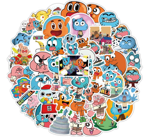 Gumball Watterson 50 Calcomanias Stickers De Pvc Contra Agua