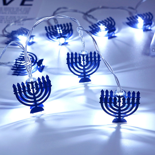 Candelabro Led Con 9 Velas Led De Hanukkah Con Forma De X Ni