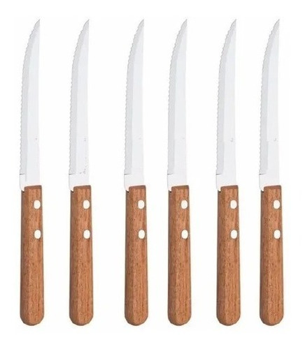 Set X 100 Cuchillo Cubierto Mango Madera 