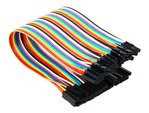 Imagen 1 de 3 de Pack 40 Cables Hembra Hembra 20cm Dupont Arduino Protoboard