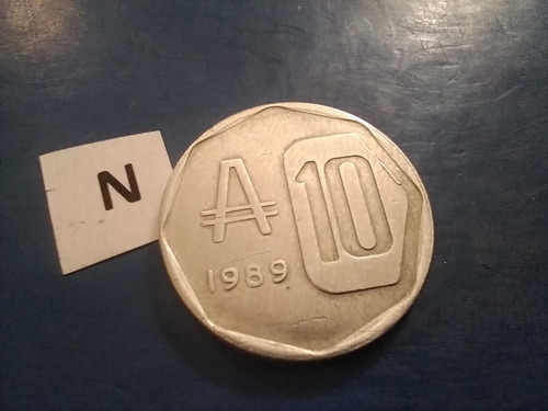 Moneda Antigua 10 Australes 1989 Con Error De Argentina 