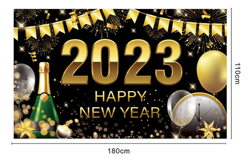 Banner De Feliz Ano Novo 2023 Pano De Fundo Jardim Estilof