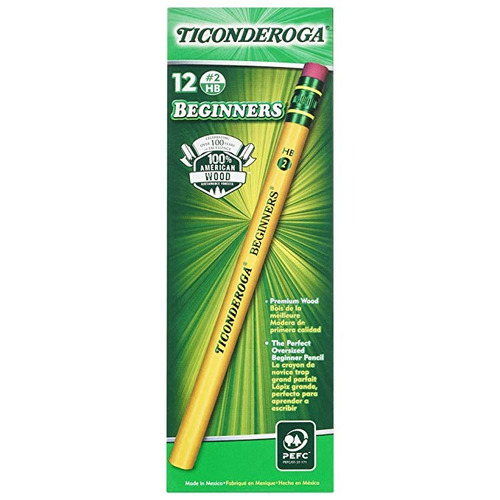 Ticonderoga Madera Con Carcasa Lápices Principiante, 2 Hb Bl