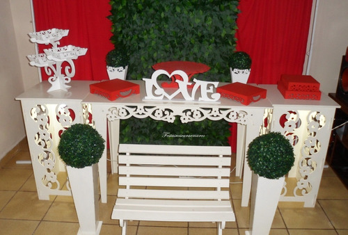 Imagem 1 de 3 de Locação Aluguel Kit Provençal Branco E Vermelho Casamento