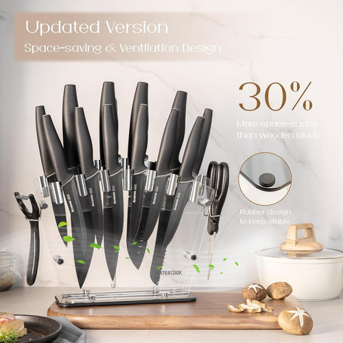 Juego De Cuchillos Astercook Con Bloque Y Afilador 22 Piezas
