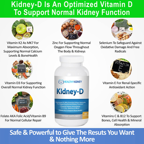 Kidney Restore Kidney-d Vitamina D3 Soporte Renal 60 Ct