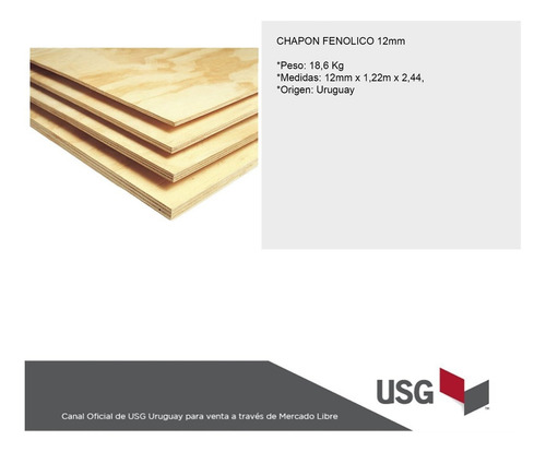 Imagen 2 de 6 de Chapón Fenólico Cdx 12mm - 1,22m X 2,44m (ver Descripción)