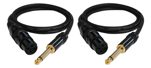 Audio 2000s 1/4  Ts A Xlr Hembra Cable De Micrfono De 3ft