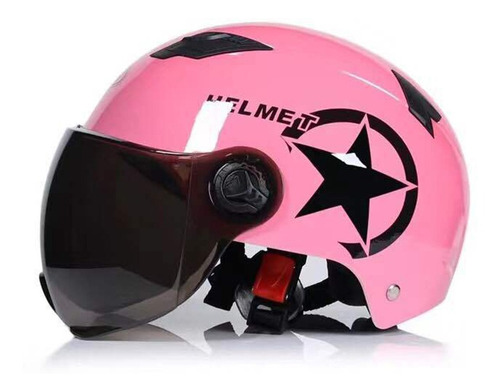 Casco De Coche De Motor Eléctrico Rosa Para Scooter, Cara Ab