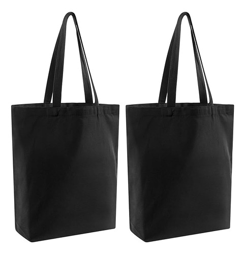 2 Pcs Reusable Large Canvas Tote Bags Blank Multi Purpose Ca
