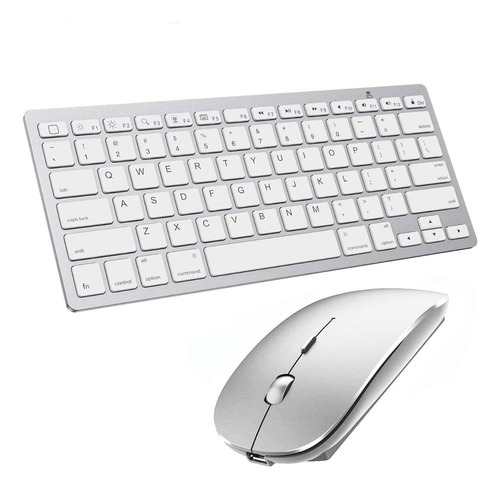 Teclado Bianco Mouse Bluetooth Compatible Win Xp Vista -gris