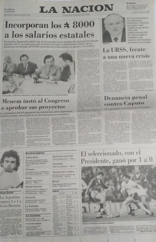 La Nacion 22/7/89 Menem Insta Congreso Aprobar Sus Proyectos