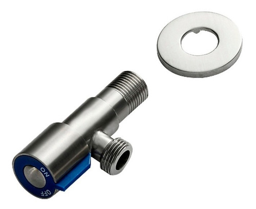 Imagen 4 de 9 de Llave Arresto Bari 1/2 X 1/2 De Acero Inoxidable Con Roseta