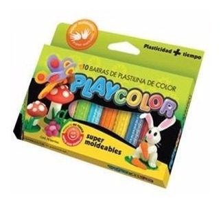 Imagen 4 de 6 de Masa Plastilina Playcolor Plack X10 Uni. Barras Multicolor
