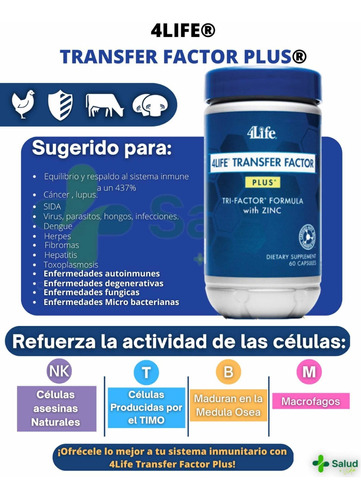 4 Life Transfer Factor Plus Sist Inmune Disp Inmediata