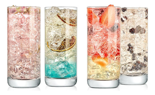 Nutrichef 14.2oz Highball Drinking Glasses - Set Of 2 Heavy 