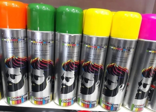 Kit 10 Latas Tinta Spray Para Cabelo Colorida - Sai Com Agua