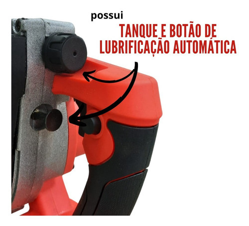Motosserra A Bateria Importway 18v Guia De 12 Com Maleta Cor Vermelho-preto