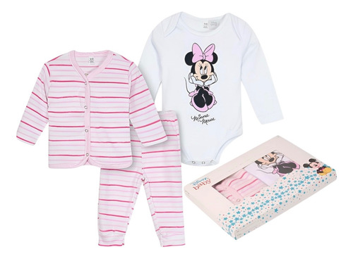 Ajuar Disney Bebé Set 3 Pzas Plush.mickey O Minnie Original Rosa Minnie 12/18