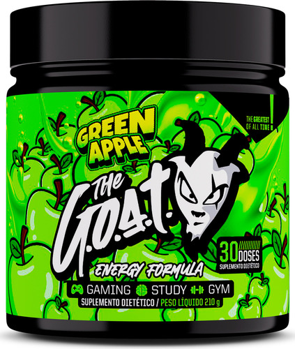 Bebida Gamer The Goat Sabor: Green Apple - Fórmula Exclusiva Com Neumentix Nootrópico - Foco, Energia, Concentração, Memória, Desempenho Cognitivo E Físico
