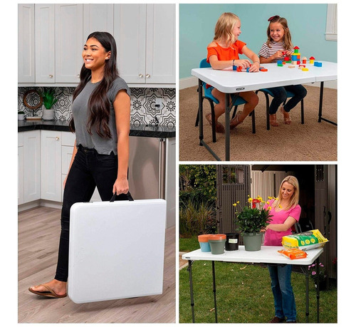 Imagen 6 de 10 de Mesa Plegable Camping Lifetime 120 Cm Multiuso Regulable