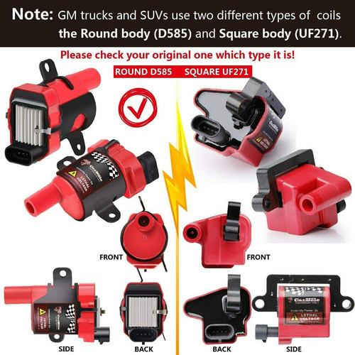 Carbole Paquete De 8 Bobinas De Encendido D585 Y Cables De B