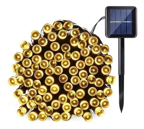 Serie Navideña Solar Blanco Cálido 200 Leds De 20 Metros 