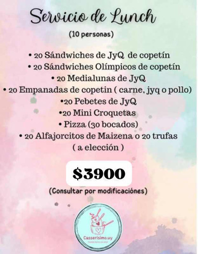 Servicio De Lunch Para Fiesta Y Eventos