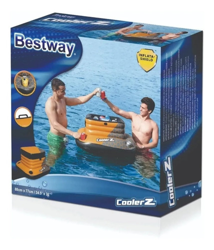 Imagen 7 de 9 de Hielera Inflable Bestway Hydro-force Con Portavasos 43191