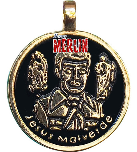 Talisman Jesús Malverde En Chapa De Oro 18 K.