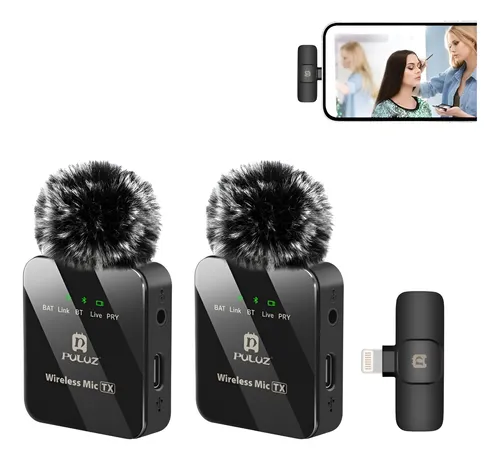 Micrófonos Solapa Inalambricos Premium Para Android E Iphone Negro