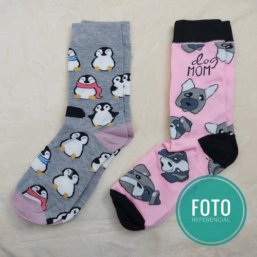 Imagen 4 de 7 de 12 Pares Calcetines Algodón Diseños Divertidos Unisex Docena