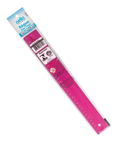 Regua De Poliestireno Dello Color 30cm. Pop Rosa Pink