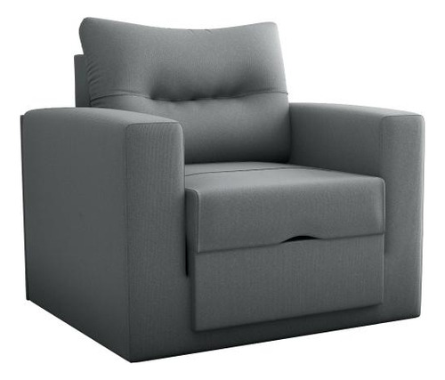 Sofá Cama Marissol 1 Lugar Suede Cinza