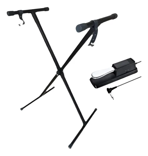 Suporte Teclado Musical Em X 1 X + Pedal Sustain Bk Menor preço em Suporte Teclado Musical Em X 1 X + Pedal Sustain Bk