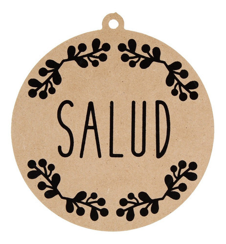 Esfera Navidad Serigrafiada Deseos Mdf Arbol 13cm Mylin 1pz Color Salud