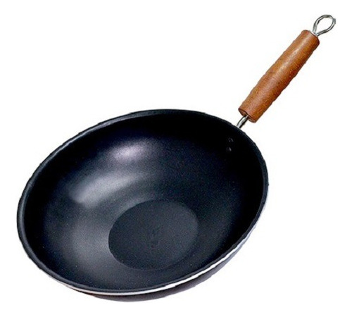 Wok 32 Cms Teflon C/ Mango De Madera Y Asa Acero Anabea