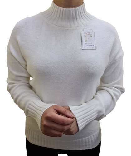 Sweater Mujer Oversize Cuello Alto Tela Gruesa Talla Grande