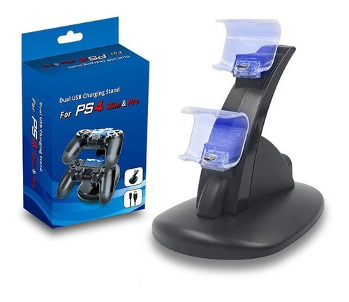 Cargador 2 Controles Base Play Station Mandos Ps4 Dual Usb 