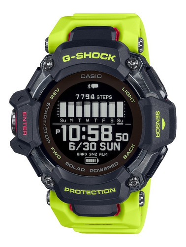 Pré-compre o relógio Casio G-squad com GPS GBD-H2000-1A9cr, cor amarela