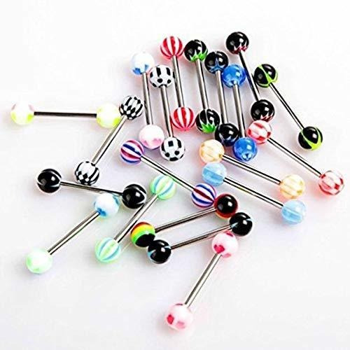 30 Uds. Barra Acero Para Piercing Anillo Colorido Juego