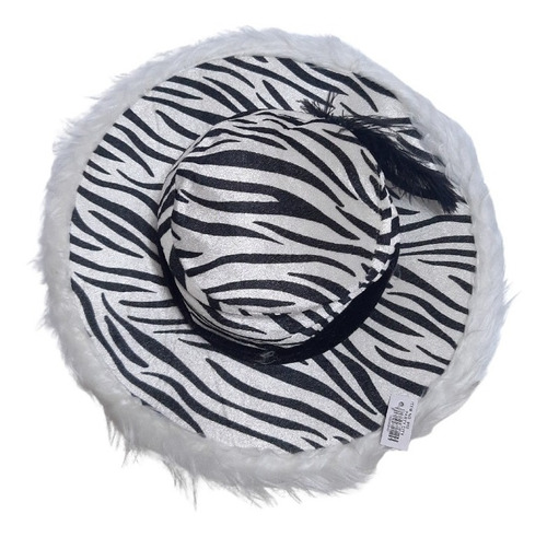 Campelina Negra Blanca Con Pluma Animal Print