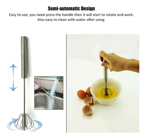 Batidor De Huevos Semiautomático De Acero Inoxidable Para Us