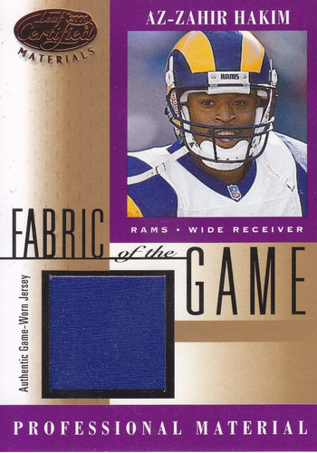 2001 Leaf Certified Mat Jersey Az Zahir Hakim Wr Rams