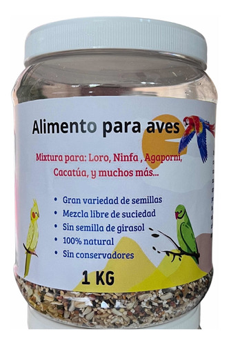 Alimento Para Aves 1 Kg Loro Ninfa Cotorro Periquito Canario