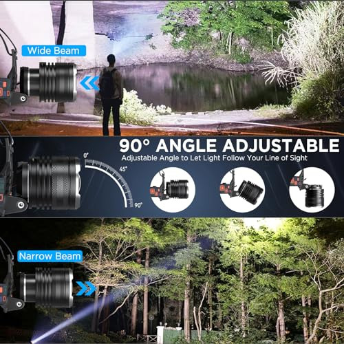 Linterna Frontal Recargable Nj Forever Led, 100000 Lúmenes L